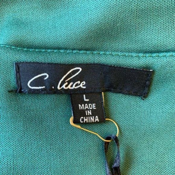 C Luce Emerald Pleated Scoop Neck A Line Dress - Picture 10 of 11